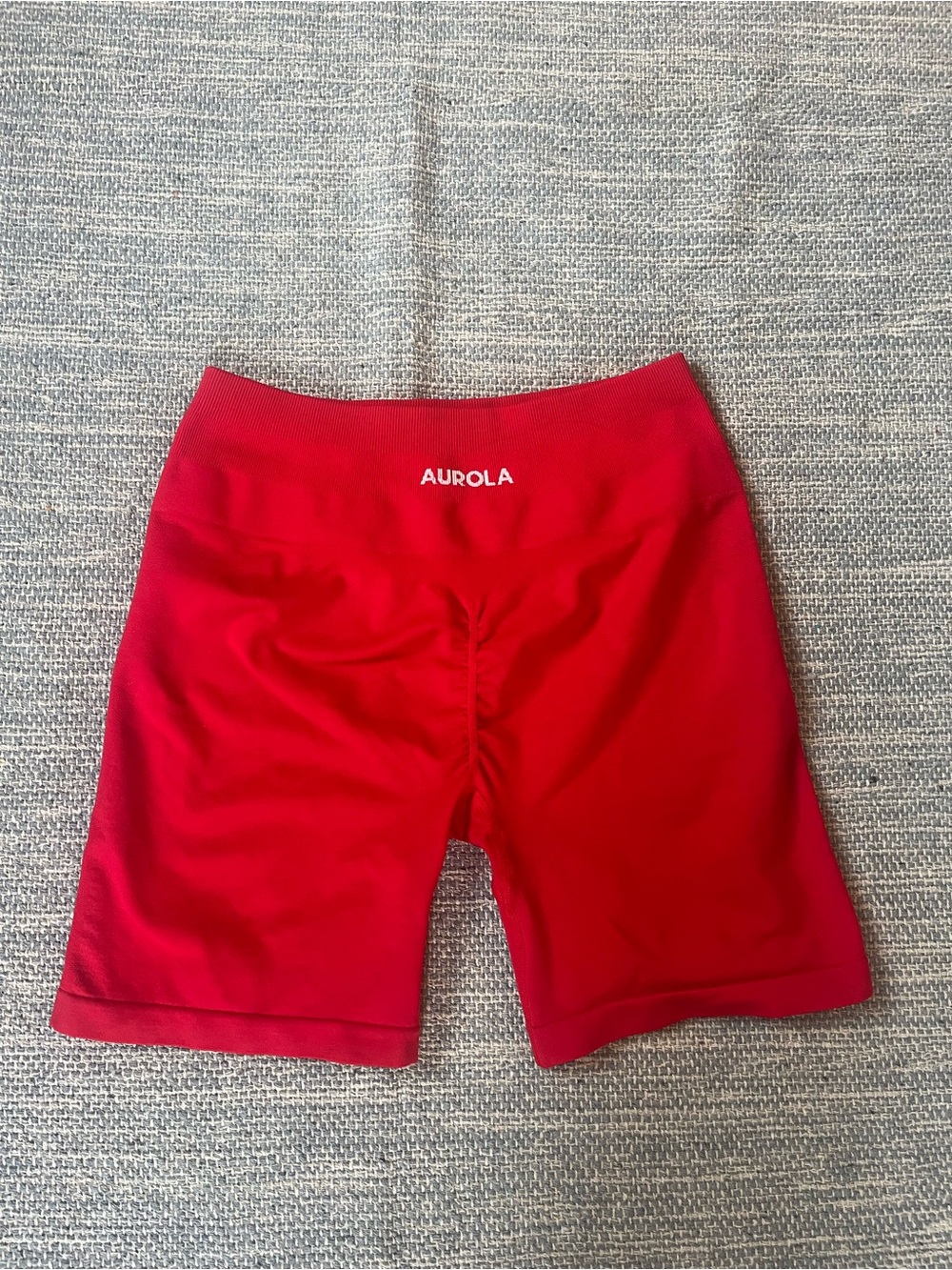 AUROLA Red Seamless Bike Shorts